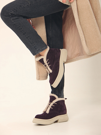 картинка Ботинки ED'ART 308.агата'w. сливовая замша з от интернет магазина