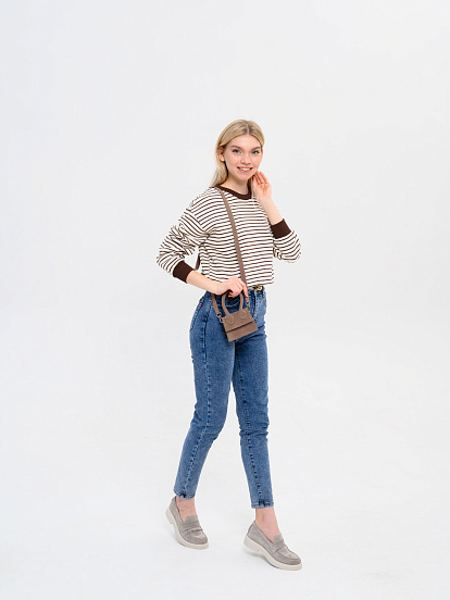 картинка Лоферы туфли ED'ART 176.1593'be. Каменный замша от интернет магазина