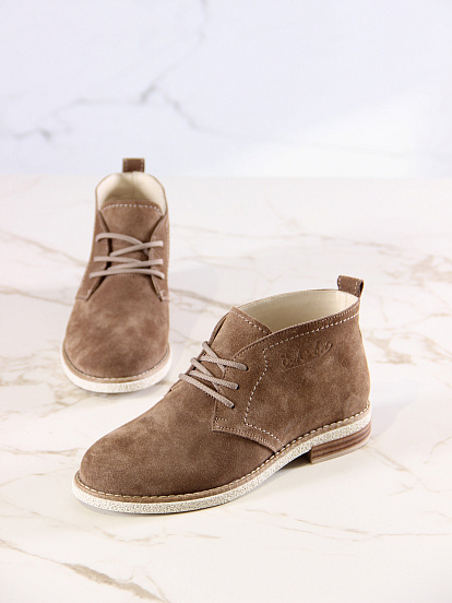 картинка Ботинки ED'ART 309.rose'be.Серо-коричневая замша от интернет магазина