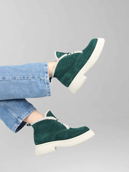 картинка Ботинки ED'ART 308.агата w. зеленый замша от интернет магазина