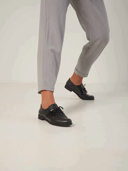 картинка Туфли полуботинки ED'ART 111.madonna'gv. Черный лак от интернет магазина