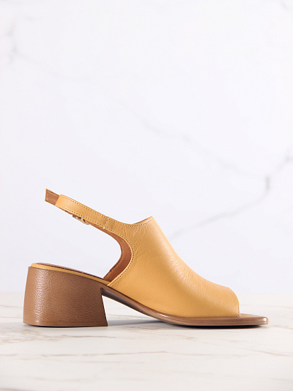 картинка Босоножки ED'ART 4013.23663'bе. Тыква лион+коричневый от интернет магазина