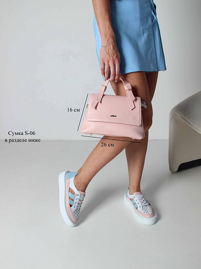 картинка Кроссовки ED'ART 165.P.Lusi23.'w. Белый голубой розовый от интернет магазина