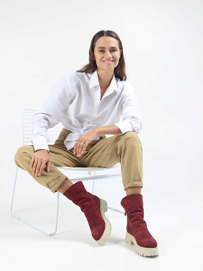 картинка Ботинки ED'ART 233.2094'be. Бордо замша от интернет магазина