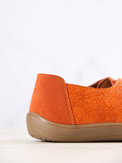картинка Босоногие туфли ED'ART 188.nata'br.Оранжевый наплак+оранжевая замша от интернет магазина