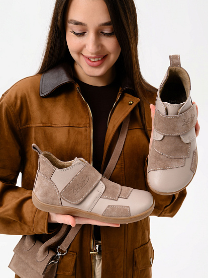 картинка Босоногие ботинки  ED'ART 206.NATA'br.Визон+капучино замша от интернет магазина