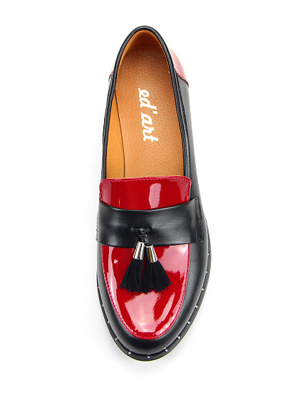 картинка Лоферы ED'ART 117.madonna'9g.black+red R от интернет магазина