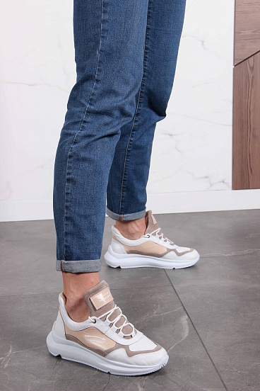 картинка Кроссовки ED'ART 150.236143w.белый-бежевый от интернет магазина