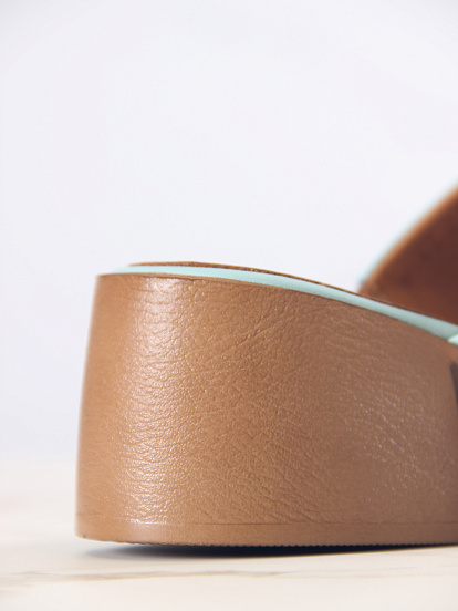 картинка Сабо ED'ART 5300.23663'be. Мята+коричневый от интернет магазина