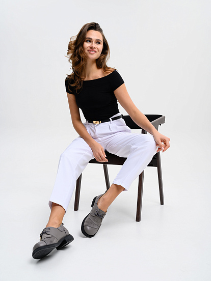 картинка Полуботинки туфли ED'ART 205.патриция'bl. Серый замок замша+серый игуана от интернет магазина