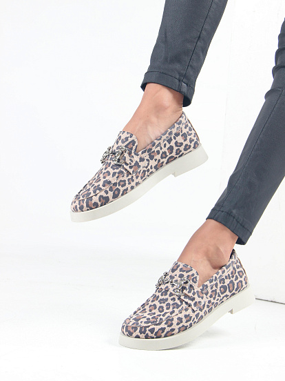 картинка Лоферы туфли ED'ART 172.1841'be. бежевый леопард от интернет магазина