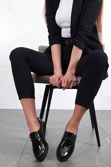 картинка Туфли полуботинки ED'ART 102.man'bl. Черный-лак от интернет магазина