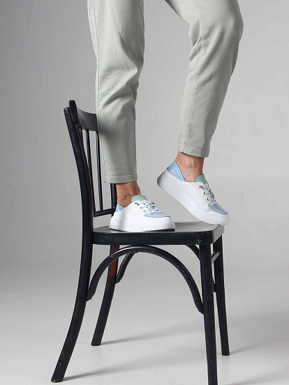 картинка Кеды ED'ART 163.LusiR2'w.Белый-голубой-мята от интернет магазина