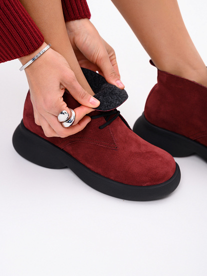 картинка Ботинки  ED'ART 308.927'bl.Бордо замша от интернет магазина