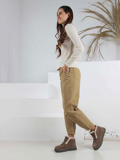 картинка Ботинки ED'ART 307.от11'br. коричневый капучино замша от интернет магазина