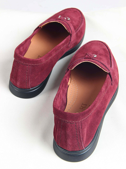 картинка Лоферы туфли ED'ART 170.2614'bl. бордо замша от интернет магазина