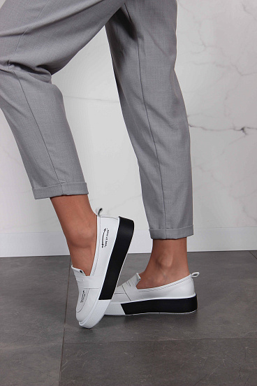 картинка Лоферы ED'ART 167.Mikki'bl.Белый-черный от интернет магазина