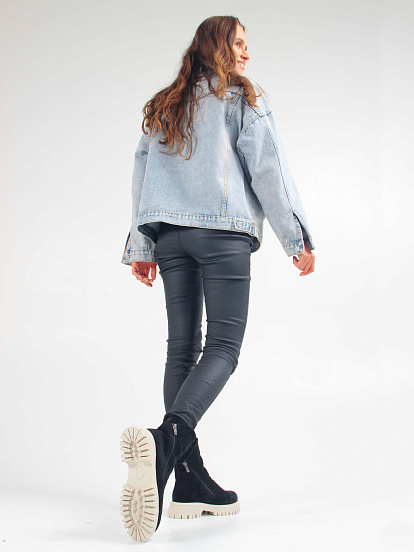 картинка Ботинки ED'ART 233.1541'be. Черный замша от интернет магазина