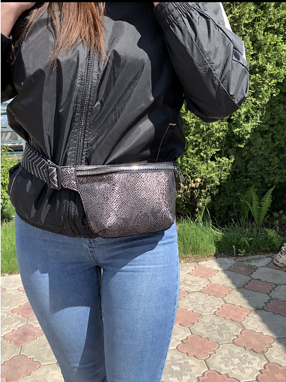 картинка Сумка-бананка ED`ART b01.black mamba от интернет магазина