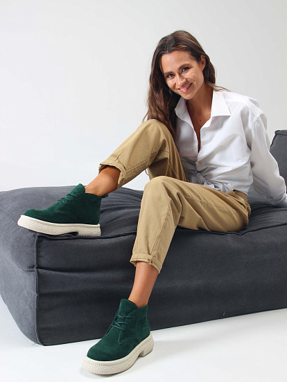 картинка Ботинки ED'ART 308.агата'w. зеленый замша от интернет магазина