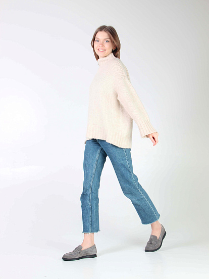 картинка Лоферы туфли ED'ART 170.2614'bl. Серый замок замша от интернет магазина