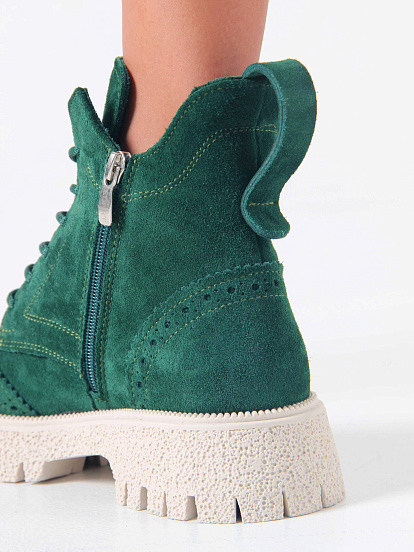 картинка Ботинки ED'ART 338.1541'be. Зеленый замша от интернет магазина