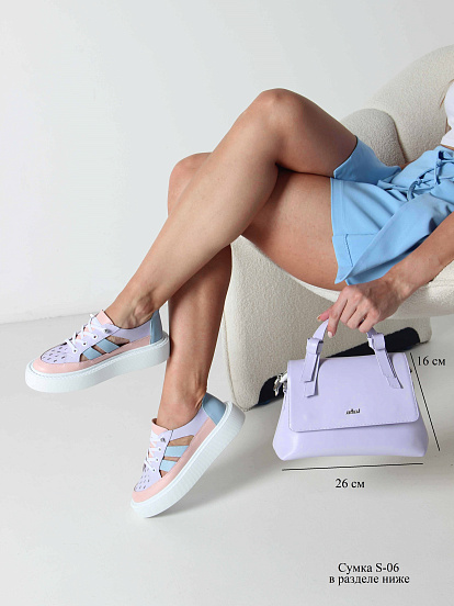 картинка Кроссовки ED'ART 165.P.Lusi23.'w. Розовый голубой фиолетовый от интернет магазина