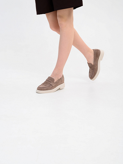 картинка Лоферы туфли ED'ART 176.1593'be. Капучино замша от интернет магазина