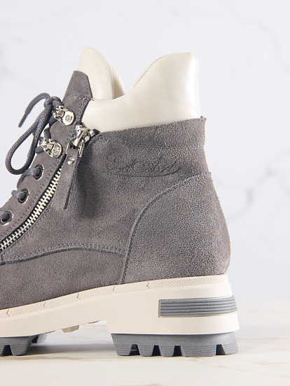 картинка Ботинки ED'ART 261.uno9'gr. Серый замок замша+бежевый от интернет магазина