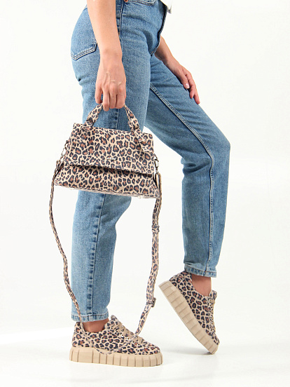 картинка Сумка-клатч ED'ART s06.бежевый леопард от интернет магазина