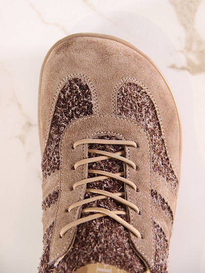 картинка Босоногие кеды ED'ART 184.nata'br.Серо-коричневая замша+коричневый джангл от интернет магазина