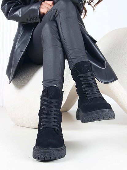 картинка Ботинки ED'ART 327.asteria.bl черный замш от интернет магазина