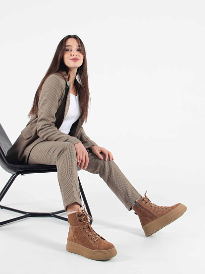 картинка Ботинки ED'ART 215.warm'br. светло коричневые замша от интернет магазина