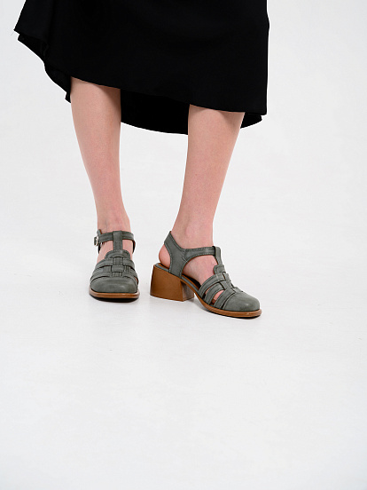 картинка Босоножки ED'ART 5035.23663'bе. Вакса хаки+коричневый от интернет магазина