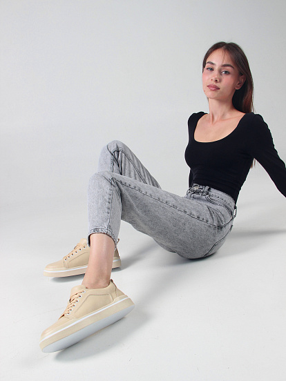 картинка Кеды ED'ART 158.paloma'be/w. Бежевый от интернет магазина