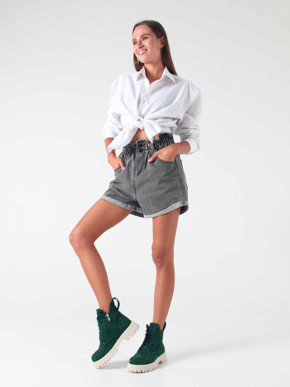 картинка Ботинки ED'ART 338.1541'be. Зеленый замша от интернет магазина