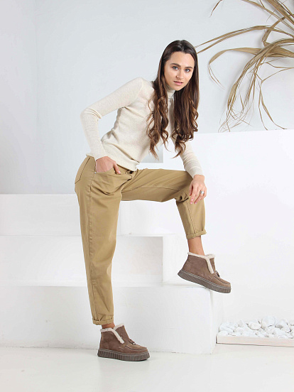 картинка Ботинки ED'ART 307.от11'br. коричневый капучино замша от интернет магазина