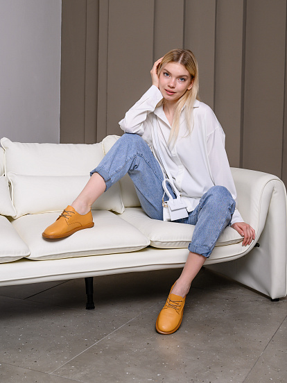 картинка Туфли ED'ART 181.ОКСЕ'br. Лион тыква+коричневый от интернет магазина