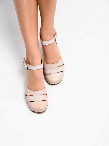 картинка Босоножки ED'ART 3032.25294'br. Вакса пудра+коричневый от интернет магазина