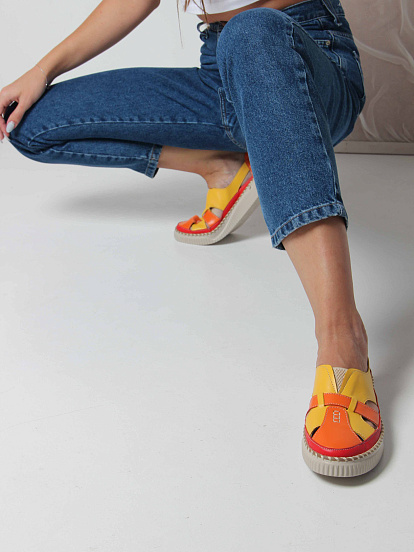 картинка Слипоны ED'ART 116.2500'be. Желтый оранжевый красный от интернет магазина