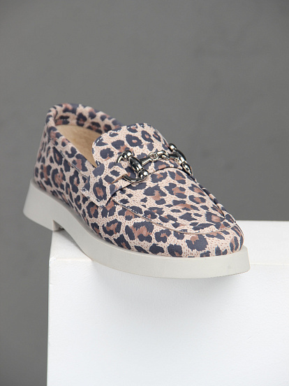 картинка Лоферы туфли ED'ART 172.1841'be. бежевый леопард от интернет магазина