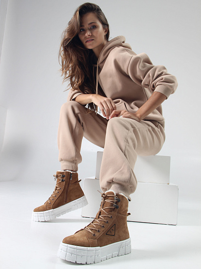 картинка Ботинки ED'ART 216.212131'w. светло-коричневый замша от интернет магазина