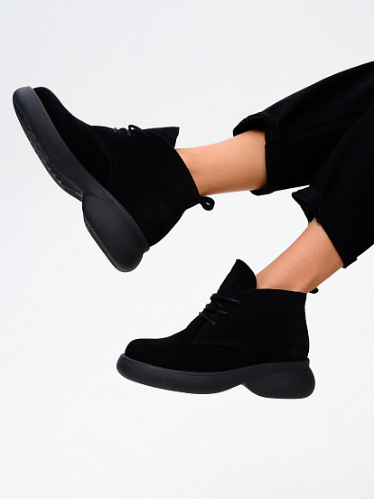 картинка Ботинки  ED'ART 308.927'bl.Черный замша от интернет магазина