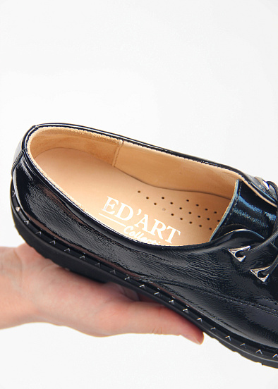 картинка Туфли полуботинки ED'ART 102.1018'bl. Черный наплак от интернет магазина