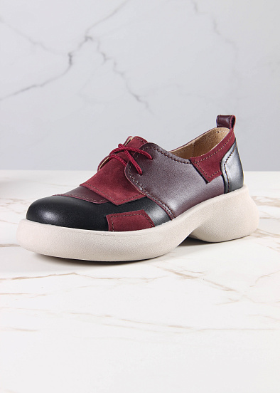 картинка Полуботинки туфли ED'ART 205.927'be. черный бордо от интернет магазина