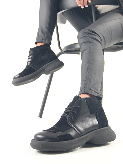 картинка Ботинки  ED'ART 305.927'bl. черный черная замша от интернет магазина