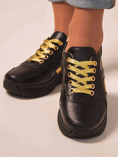 картинка Кроссовки ED'ART 132.omega'bl. Черный золото R от интернет магазина