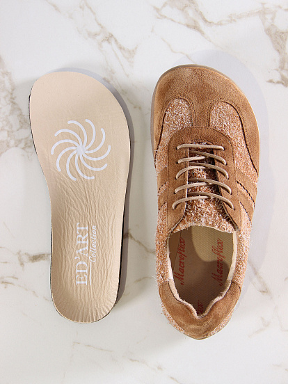 картинка Босоногие кеды ED'ART 184.nata'br.Джангл кемл+светло коричневая замша от интернет магазина