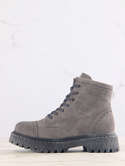 картинка Ботинки ED'ART 319.22511'gr.Серый замок замша от интернет магазина