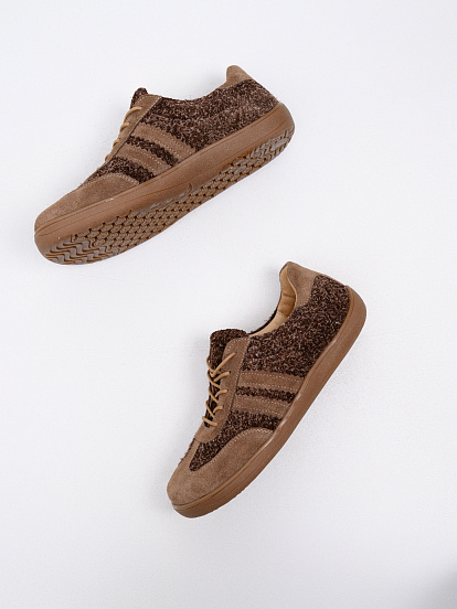 картинка Босоногие кеды ED'ART 184.nata'br.Серо-коричневая замша+коричневый джангл от интернет магазина